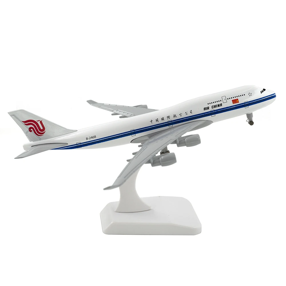 

Самолёт 20 см, воздух, Китай, Боинг 747 с посадочным шасси B747, модель самолета из сплава, игрушки, украшение для детей, подарок для коллекции