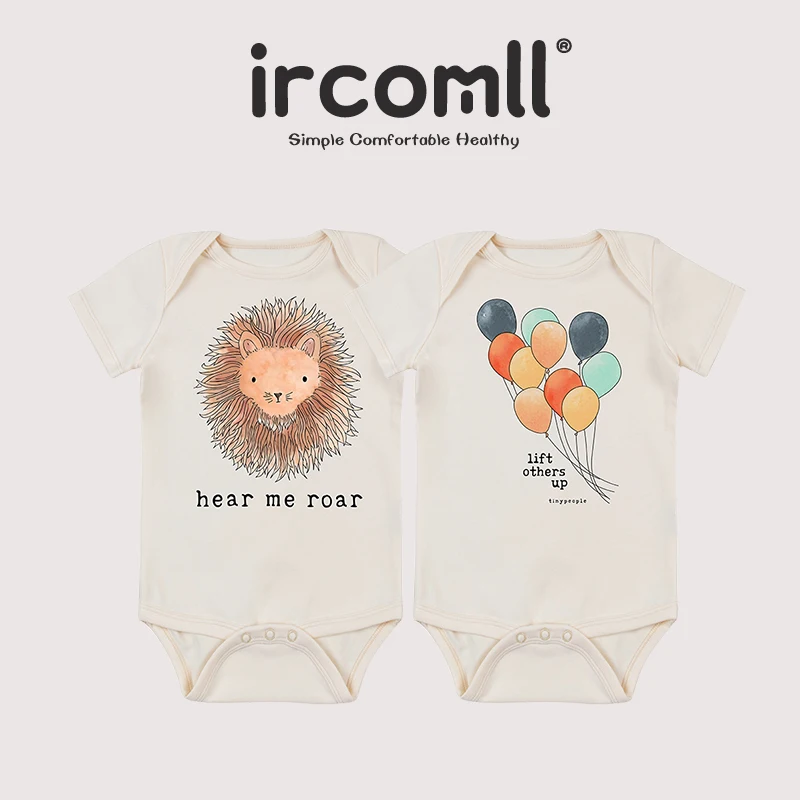 

Детский хлопковый комбинезон Ircomll для новорожденных, с коротким рукавом, боди для младенцев, летняя повседневная одежда для маленьких мальчиков