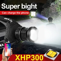 xhp300 led headlamp high power head flashlight torch 18650 usb rechargeable xhp70 xhp50 zoomable head lamp light fishing lantern