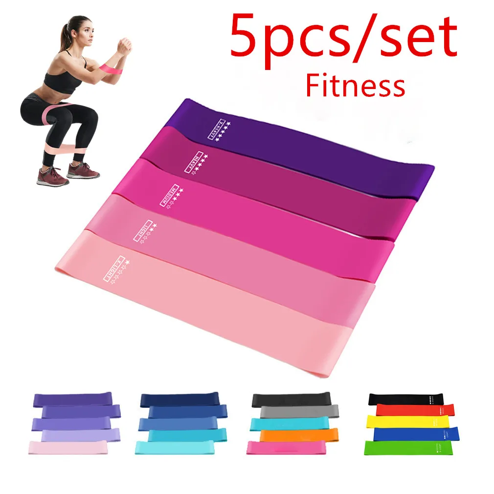 

5 pcs/set Resistance Bands, Exercise Workout Bands for Women/Men Fitness, Stretch Bands for Booty Legs, Yoga Pilates Flexbands