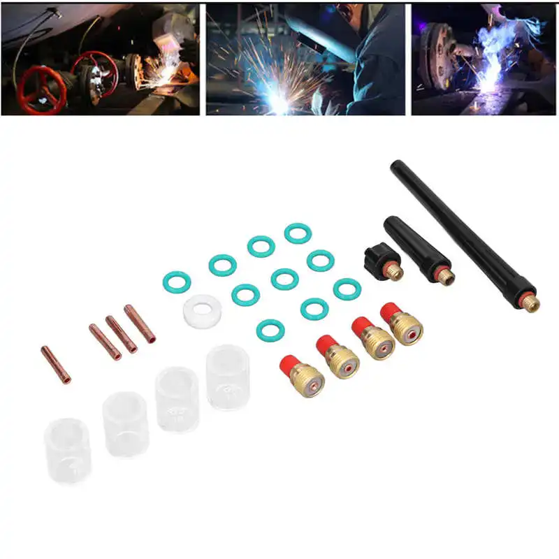 

26Pcs TIG Welding Torch Tool Glass Cup Gas Lens Welding Tools Accessories for DB SR WP 9 20 25 Nozzles