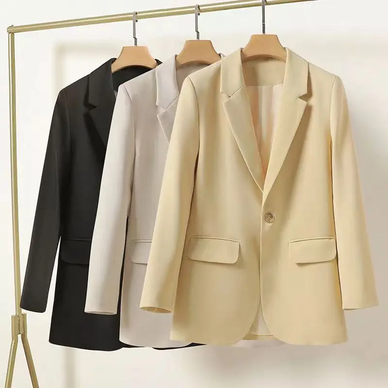 

Fashion Women's Blazer 2023 Spring Autumn Split Back Slim Outerwear Female Korean Casual Long Sleeve Suit Jacket
