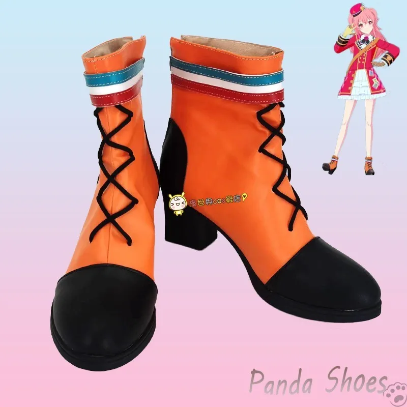 

Momoi Airi Cosplay Shoes Project Sekai Colorful Stage Anime Game Airi Cos Orange Boots Cosplay Costume Prop Shoes for Halloween