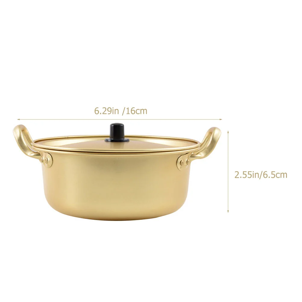 

Pot Korean Ramen Noodle Bowl Cooker Instant Hot Cooking Soup Japanese Aluminumbowls Lid Stew Stock Ramyun Shabu Pan Stockpot