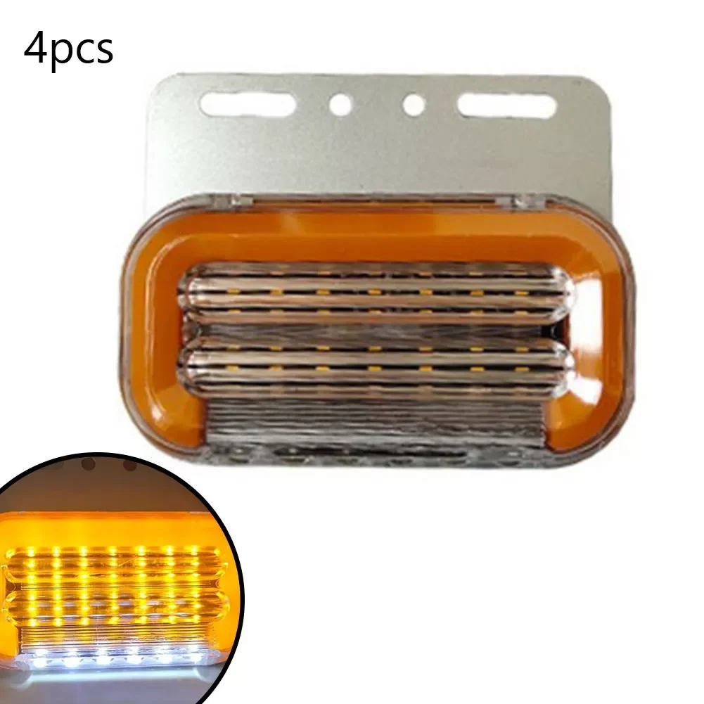 

4pcs 24V LED Side Beacon Light Guide Light Running Water Truck Side Light Yellow Release Lamp And Indicator Car Headlight Bulbs