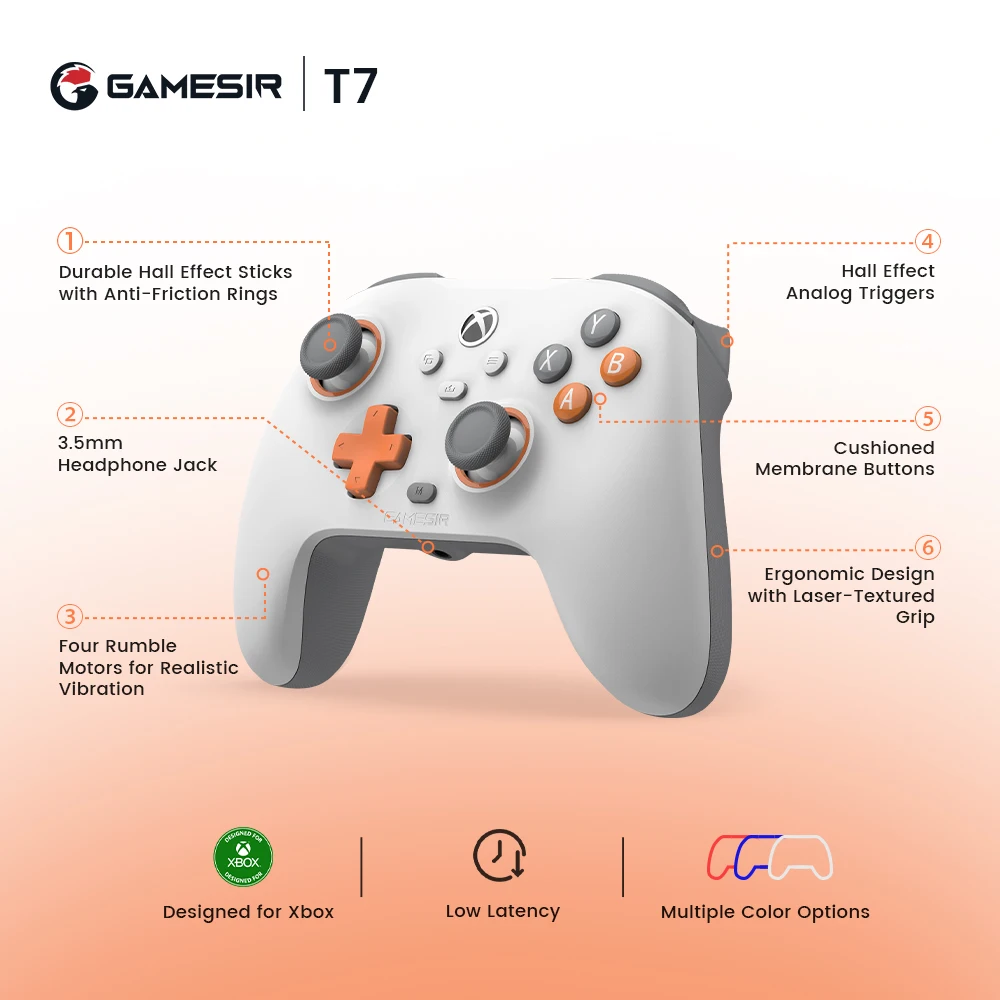 Фото GameSir T7 Xbox Геймпад Игровой контроллер с эффектом Холла для Xbox Series X, Xbox Series S, Xbox One X, игровой консоли Xbox One S №3