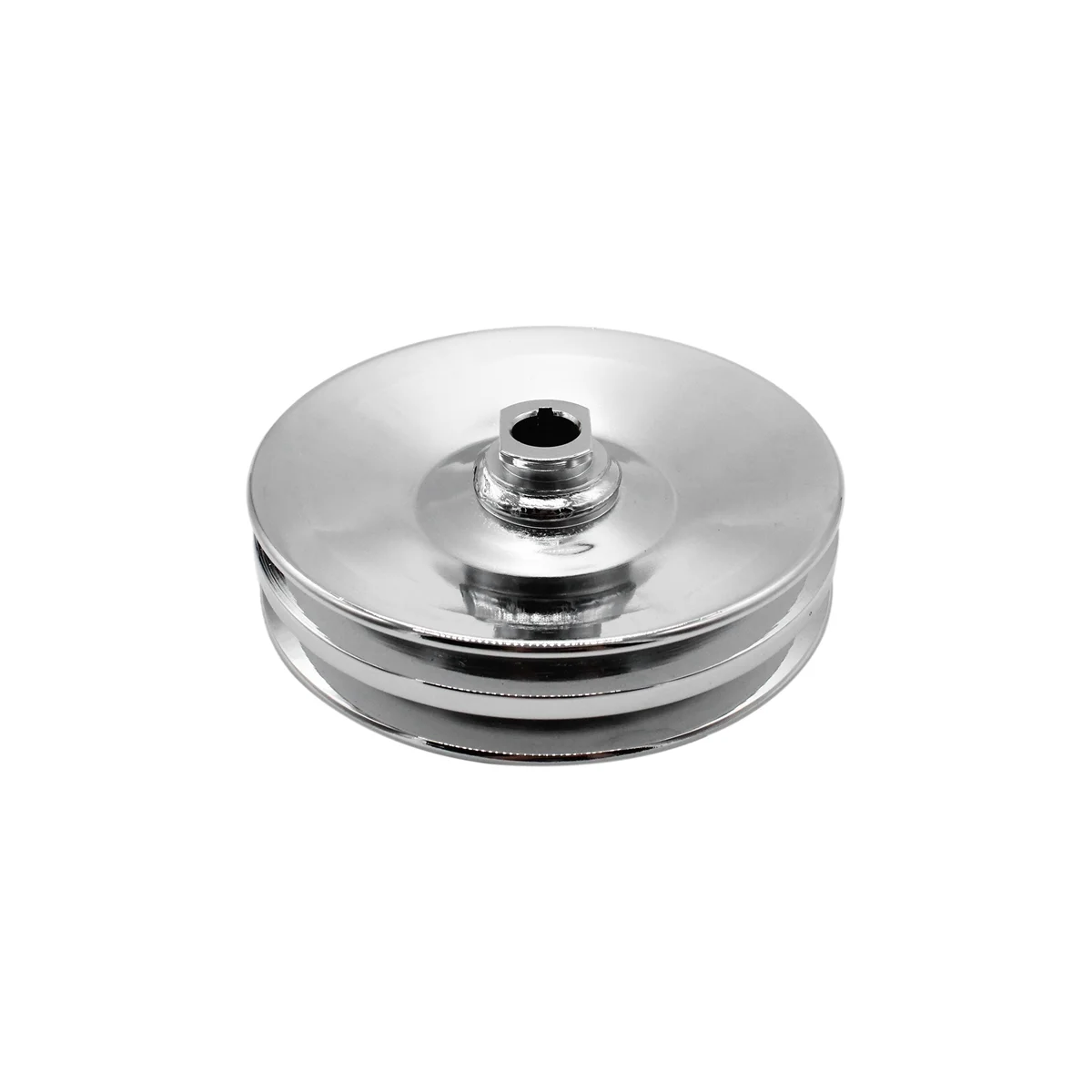 

Chrome Double Groove Power Steering Pump Pulley Key Way for BBC 350 454 26028613