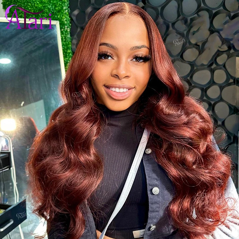 13x6 Lace Frontal Wig #33 Reddish Brown Body Wave Lace Front Human Hair Wigs Brazilian Remy 5x5 Lace Closure Wig Pre-Plucked