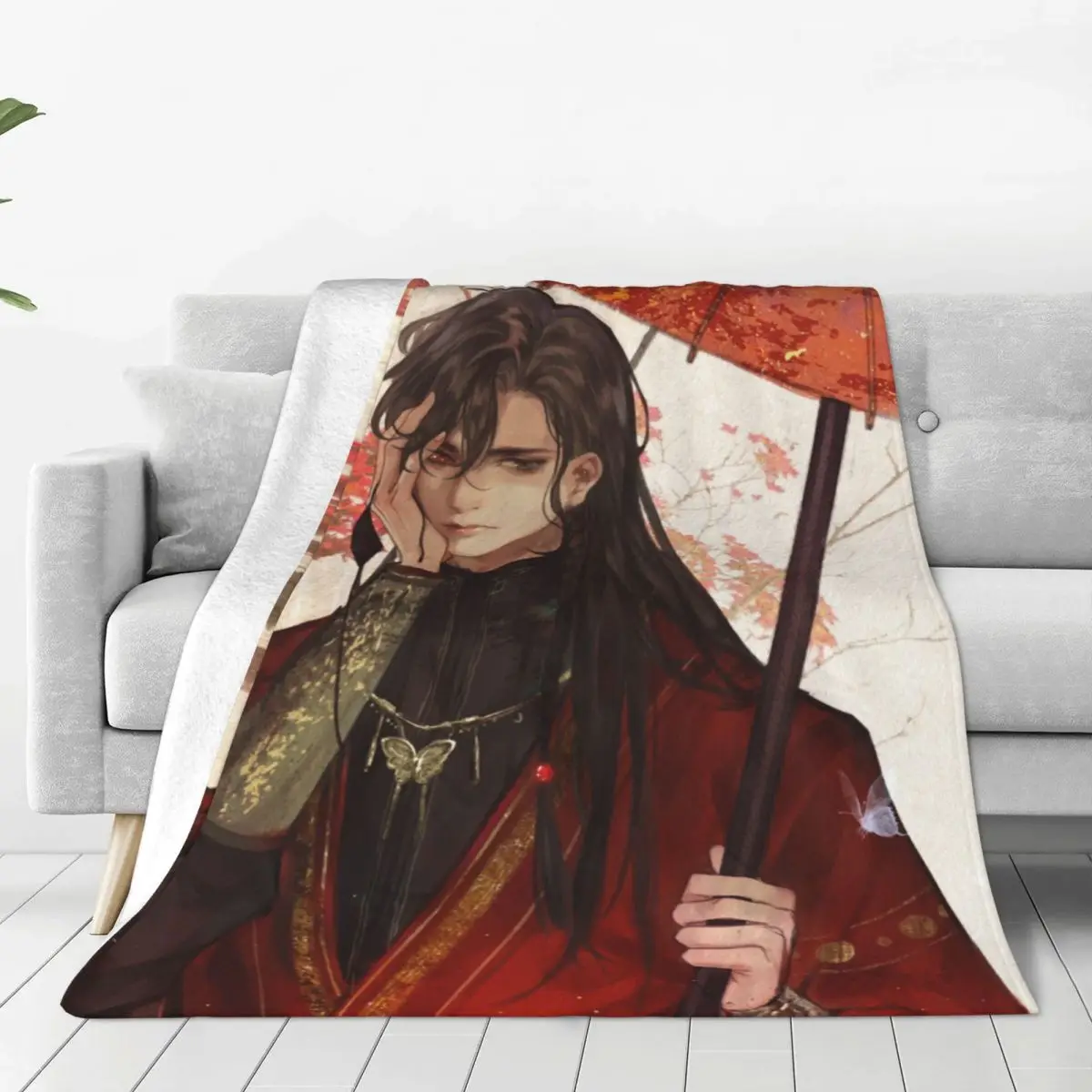 

Heaven Official's Blessing Lian Hua Blankets Flannel Anime Yaoi Lgbt Tgcf Super Soft Throw Blanket for Couch Bedroom Quilt