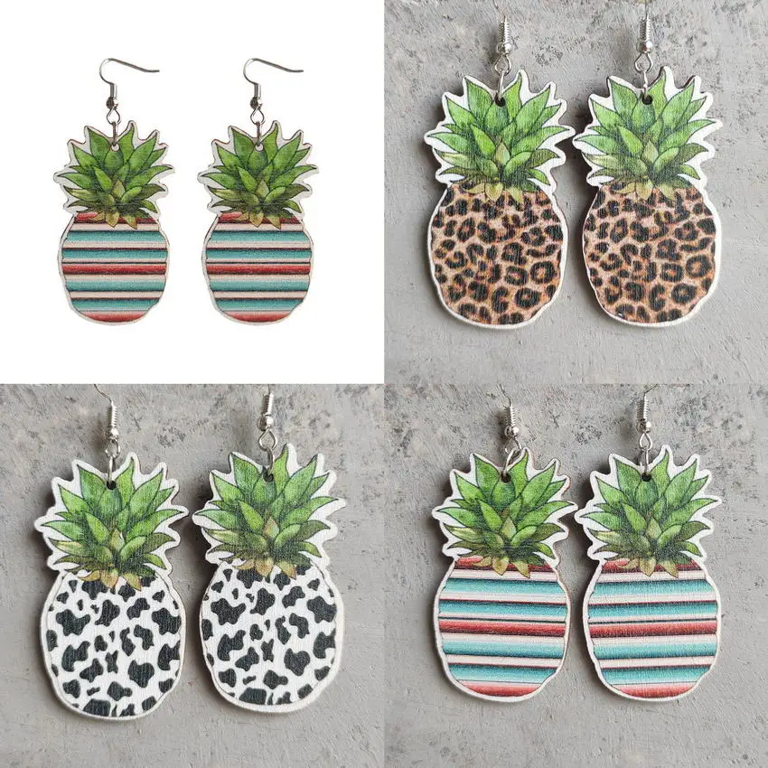 Деревянные леопардовые серьги для женщин Новое поступление 2022 эффектные летние