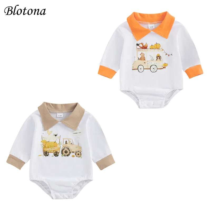 Детский комбинезон с длинным рукавом и отложным воротником