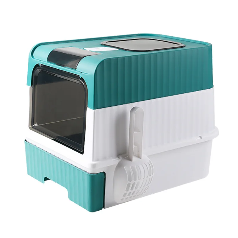 Очень большой ящик для кошачьего туалета с крышкой и ложкой защитой от запаха