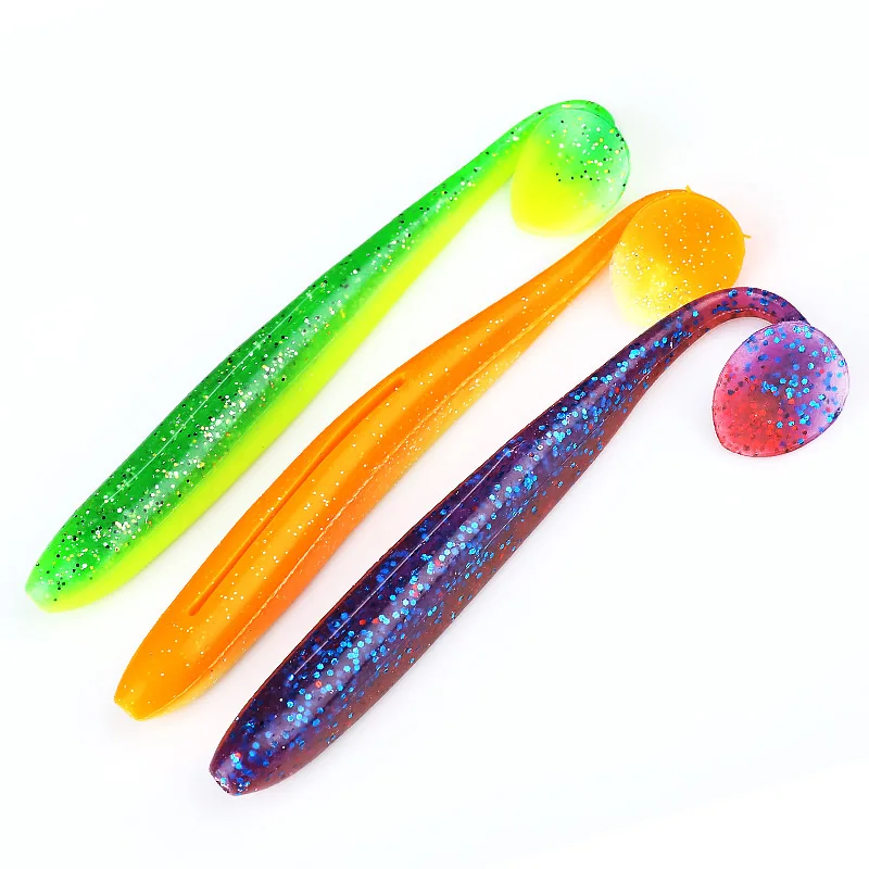 Ardae fishing lure Easy Shiner 110mm T-tail Wobblers Silicone relax shark Artificial Double Color Baits bass perch leurre souple