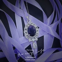 high end jewelry designer lavender simulated amethyst micro inlaid full zircon pendant high carbon zircon necklaces for women