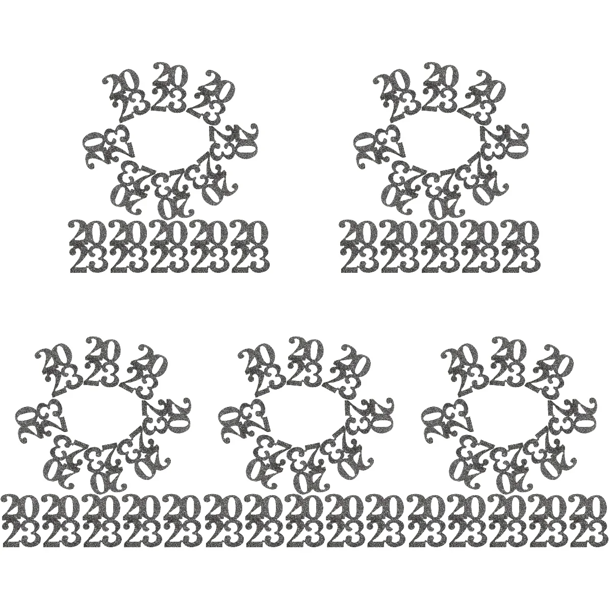 

120 pcs Reusable 2023 New Year Table Centerpiece 2023 Cutouts Signs Glitter 2023 Cutouts Party Favor Tags Glitter 2023 Tags