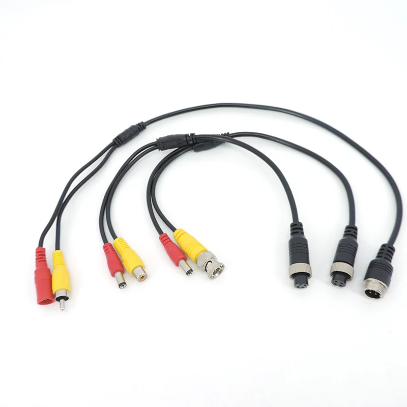 Aviation Head M12 4Pin male female to BNC DC RCA MALE female Extension Connector plug Cable Adapter for CCTV Camera Security a1