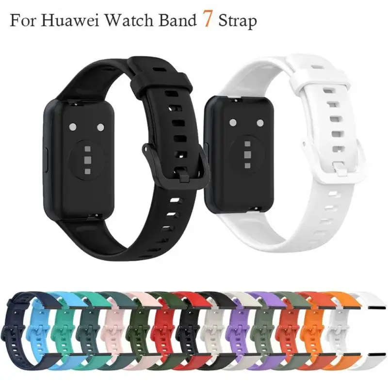 

Silicone Watchband Smart Replacement Watchband For Huawei Band 7 Correa Bracelet Silicone Strap Strap Accessories Sport Bracelet