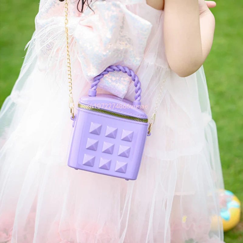 

2023 New Kids Mini Tote Hand Bags Cute PVC Jelly Wallet Crossbody Bags for Girls Coin Box Pouch Baby Child Clutch Bag Gift