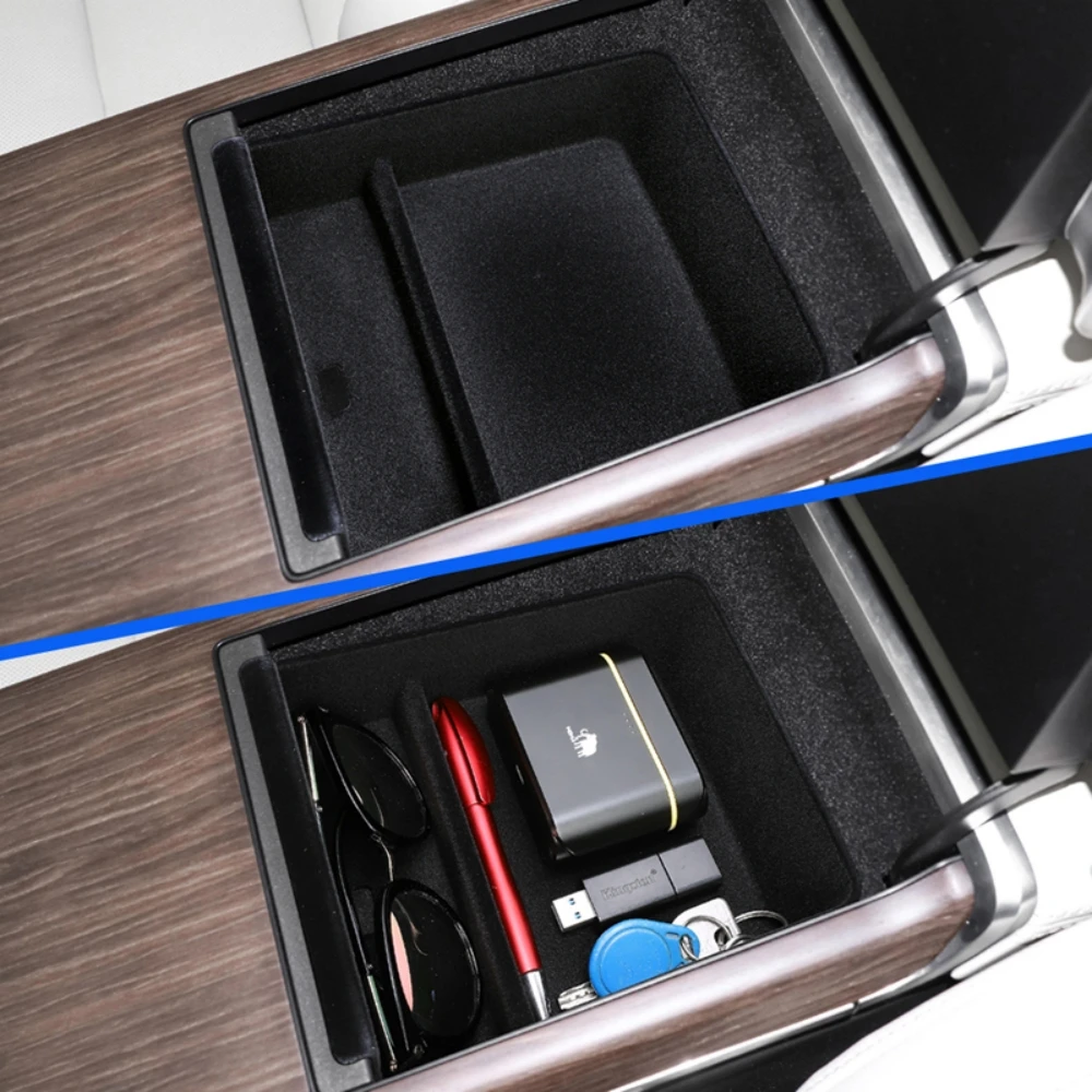 Флокирующий центральный органайзер для консоли Tesla Model S модель X