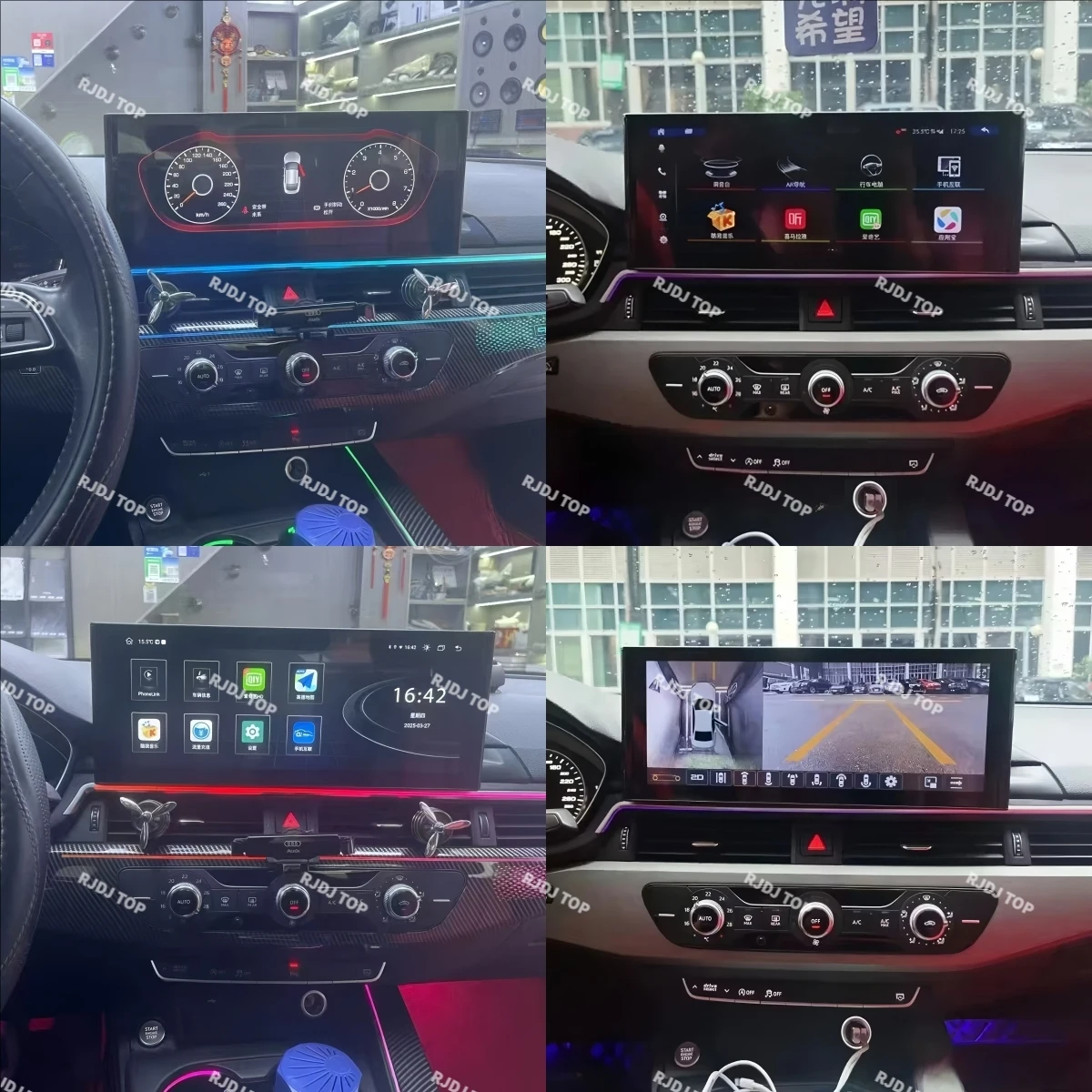 Фото 12,3-дюймовый сенсорный экран Android 14 Carplay для Audi A4 A5 Q5 B9 2016-2023, автомобильная стереосистема, мультимедийный плеер, WIFI, 4G, GPS-навигация №4