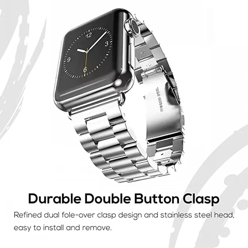 Ремешок металлический для Apple Watch Series 7 45 мм 41 брендовый новый браслет из