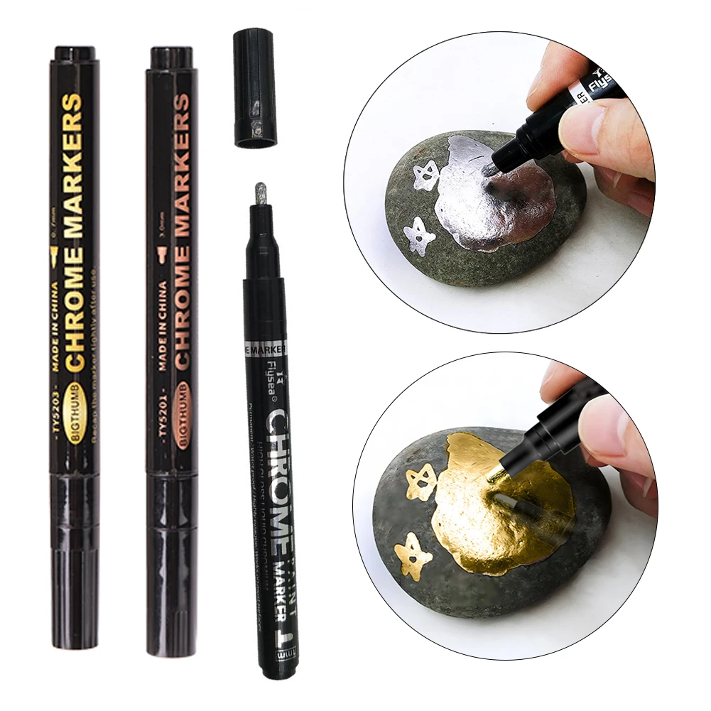 

DIY Reflective Paint Pen Silver Art Liquid Mirror Chrome Marker Mirror Reflection Sign Pen Rock Painting Accessory Paint Tool