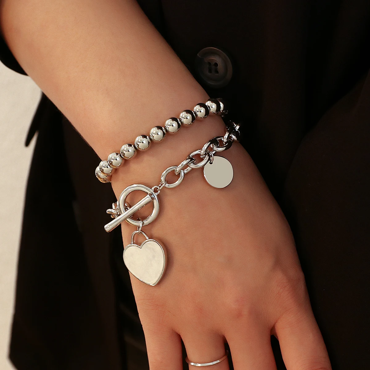 Модный толстый браслет-цепочка AENSOA в стиле панк эффектные уникальные браслеты из