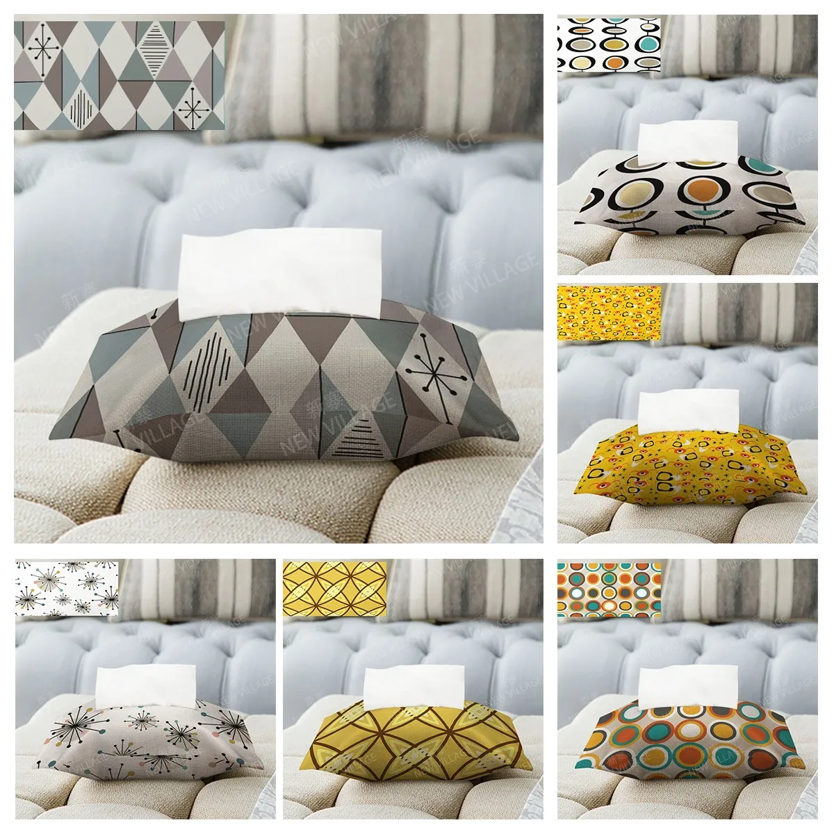 

Home decor boho fabric tissue box car tissue holder tissue cover box Textiles cloth storage tissue bag nordic wipes dispenser