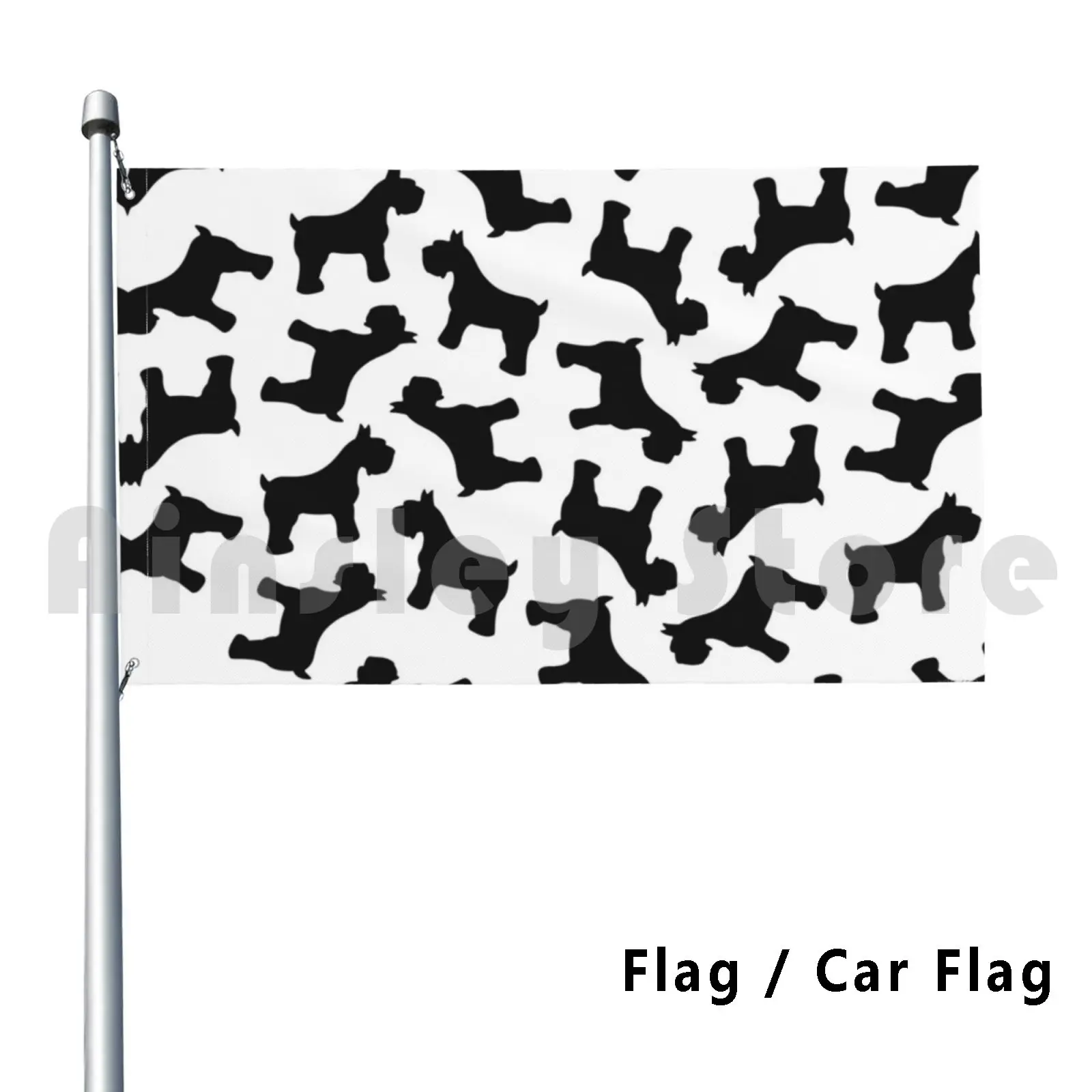 Миниатюрный флаг черного шнаузера автомобиля забавный шнауцерный шнаузерс