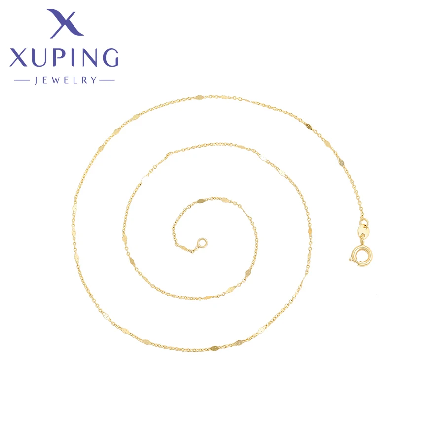 

Xuping Jewelry Simple 44cm Length Light Yellow Gold Color Plated Necklace for Women Gifts A00905858