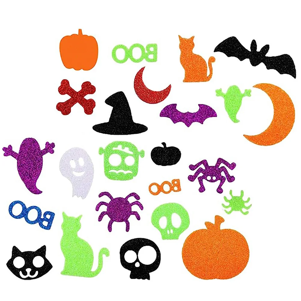 100 шт. блестящие пенопластовые наклейки для Хэллоуина пенопласт декор аппликация