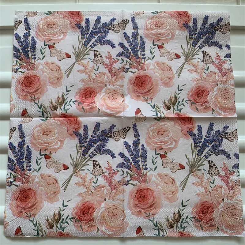

Decoupage table paper napkins elegant tissue vintage towel flower butterfly stamp birthday wedding party home beautiful decor 20