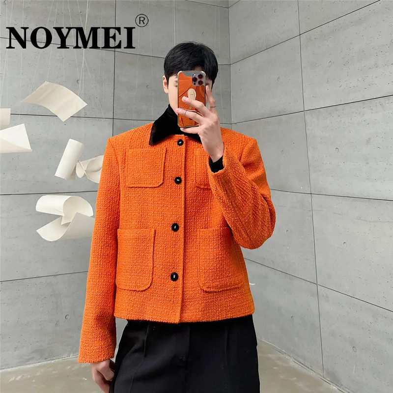 Пальто NOYMEI мужское оранжевое с отложным воротником классический модный пиджак в