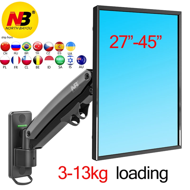 NB F425 24-35" Gas Spring Big TV wall mount swing arms Monit