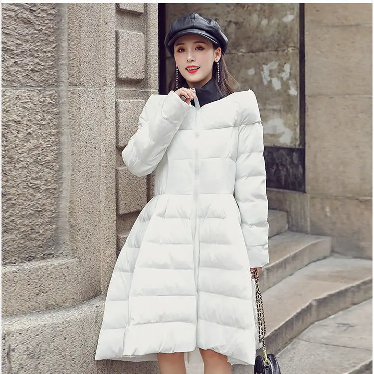 Ladies long slim casual cotton jacket slimming waist light luxury warm fashion large size coat for women