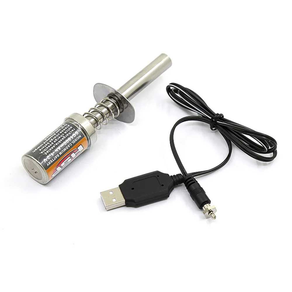 

RC Nitro 1.2 V 1800Mah Rechargeable Glow Plug Starter Igniter DC USB Charger for Gas Nitro Engine Power 1/10 1/8 RC