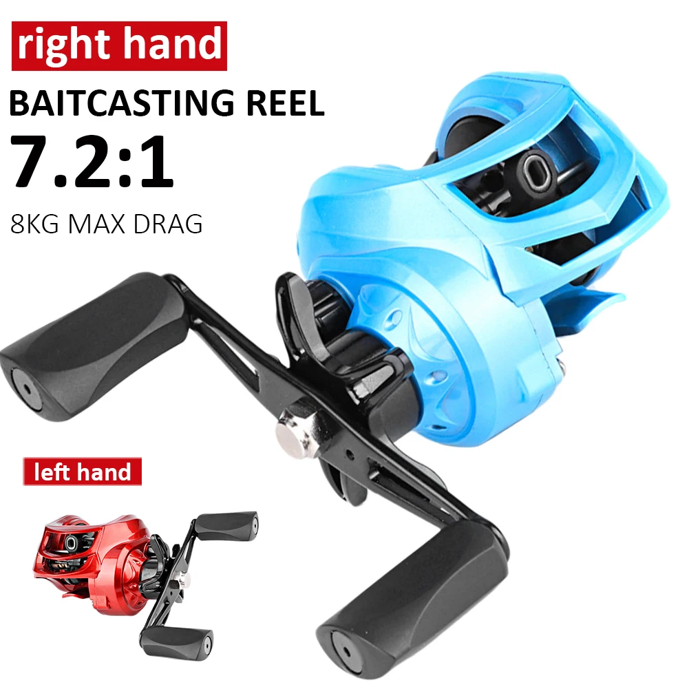 

Baitcasting Reel 8KG Max Drag Ultralight Fishing Reel Magnetic Brake 7.2:1 Gear Ratio 3+1BB Saltwater Freshwater Accessories
