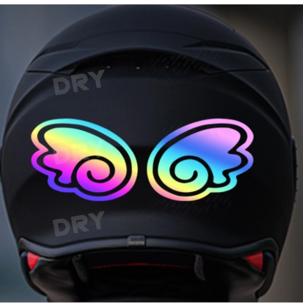 

Крылья ангела, автомобильная наклейка, забавные наклейки, украшение для мотоцикла, 3D светоотражающие водонепроницаемые наклейки, модные аксессуары для стиля, шлем, бампер