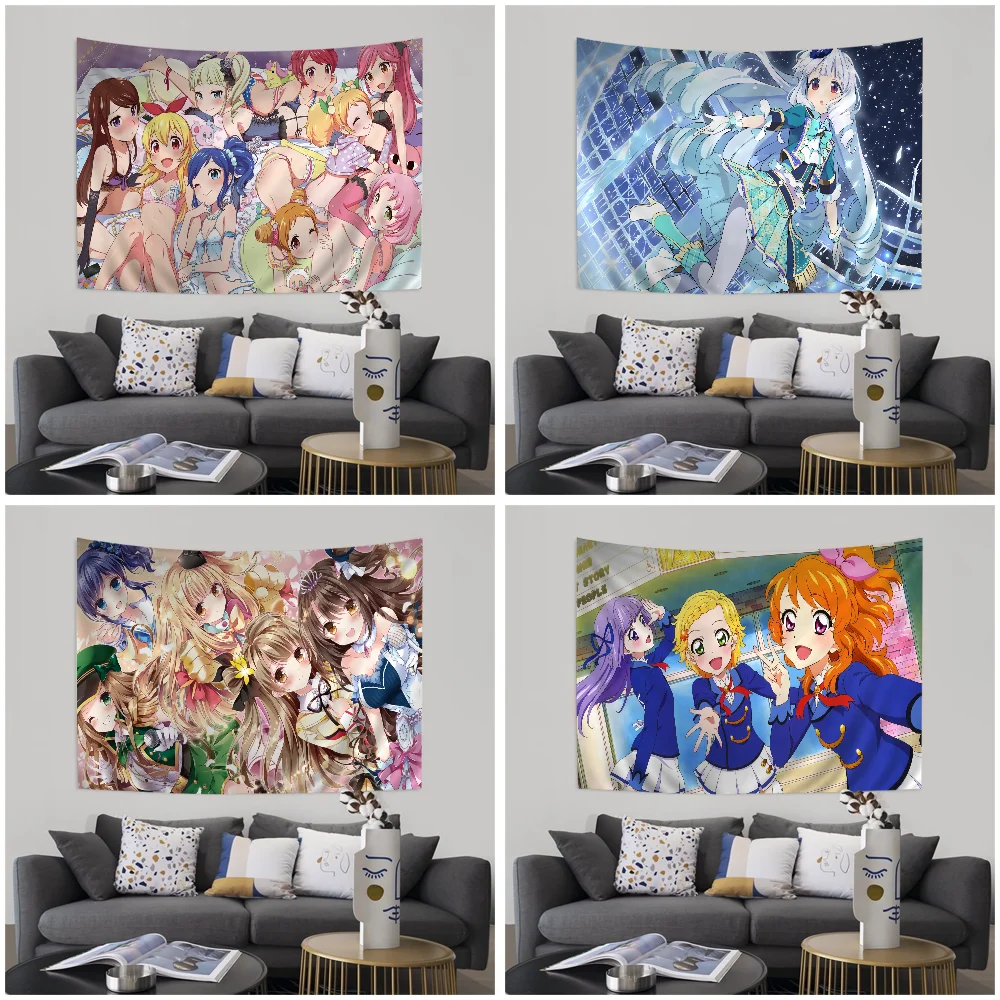 Aikatsu Anime Tapestry Hanging Tarot Hippie Wall Rugs Dorm Home Decor
