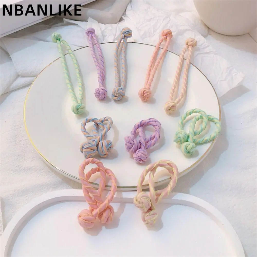 

1PC Cute High Elastic Horsetail Hair Rope 7cm For Women Candy Color Printing Hair Ties Daily Headdress