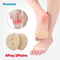 pexmen 4pcs2pairs five toes forefoot pads women high heels half insoles metatarsal cushions ball of foot care cushion pads