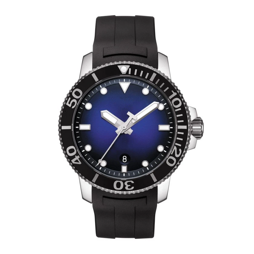 

mens mechanical watch SEASTAR 1000 Powermatic automatic 80 Blue Rubber