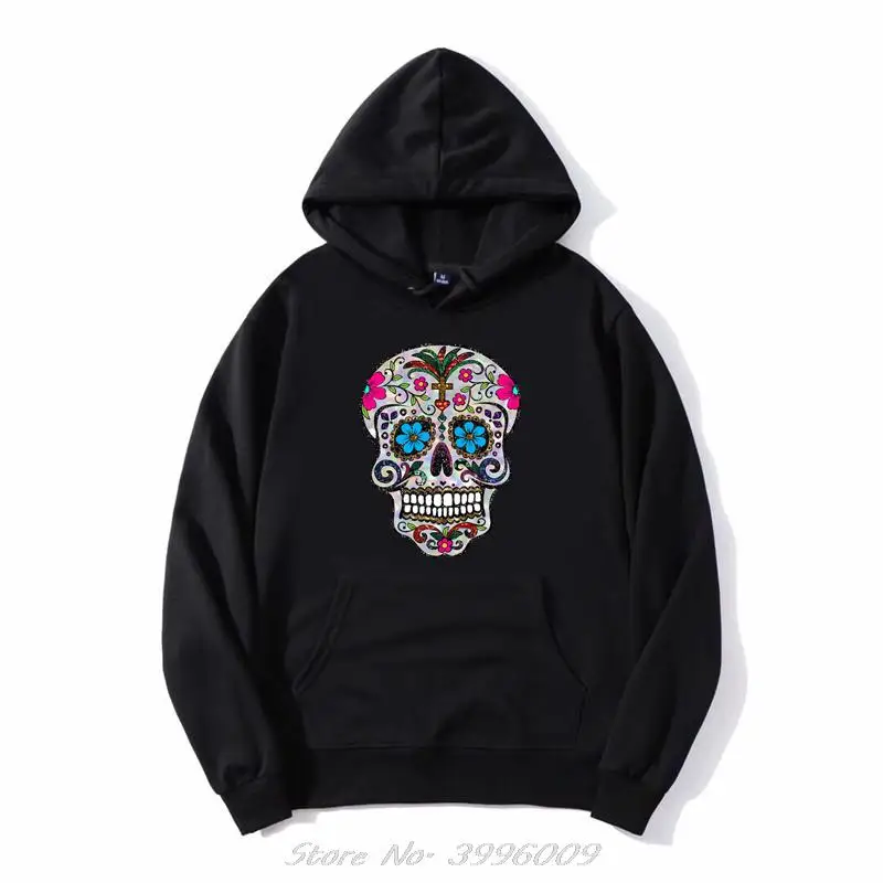 

Sequin Print Sugar Skulls Women Manga Gothic hoodie Men Oversize Sweatshirts Zip Up Pullover Hooded Jacket Streetwear