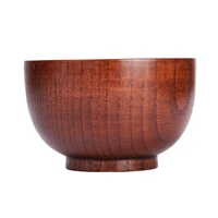 1pcs household heat resistance natural wood bowl soup salad noodle rice bowl wooden fruit bowls art work decoration