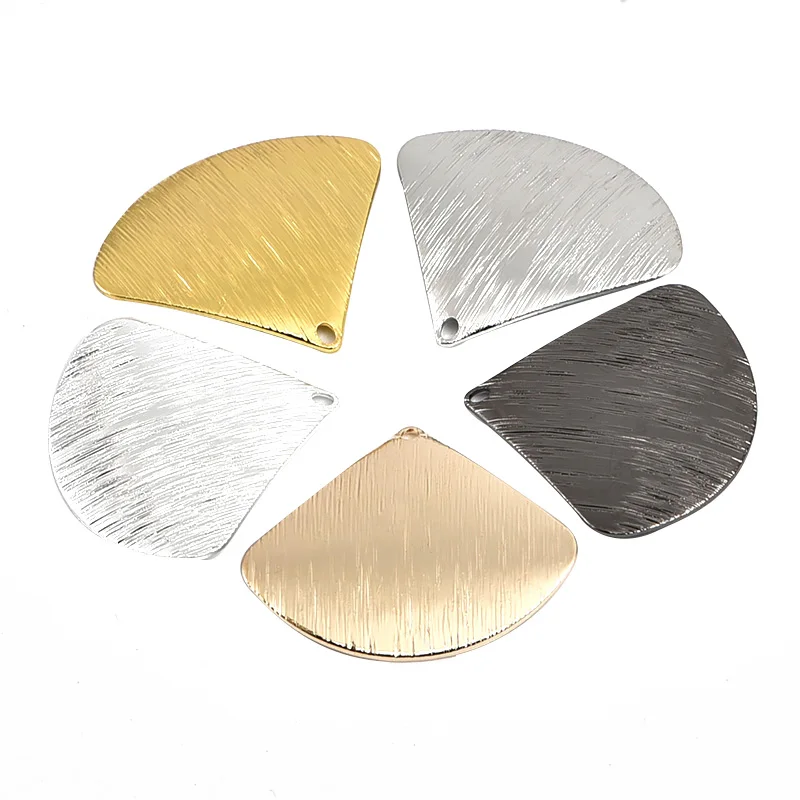 

Fashion Electroplating Multicolor Concave Brushed Single Hole Ginkgo Leaf-Shaped DIY Earrings Necklace Pendant Accessories