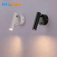 led wall lamps with switch rotatable adjust aluminum 3w spotlight bedside reading light hotel bedroom rv sconce light fixture