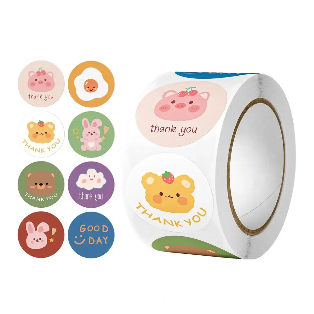 

Useful Sealing Sticker Long-Lasting Eco-friendly Rabbit Bear Animals Handbook Sticker Cartoon Sticker Sticker 500Pcs