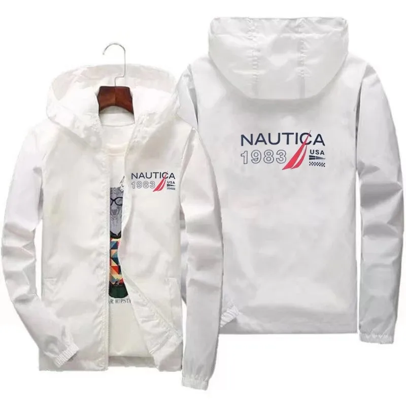 

Brand Spring Fall 2022 Nautica Mens Casual Aviator Hooded Fashion Jacket Military Waterproof Windproof Plus Size men's clothing