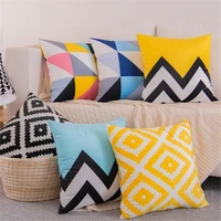 18 inch fashion geometric print super soft velvet home decor pillowcase car couches sofa cushion cover home textils pillow case
