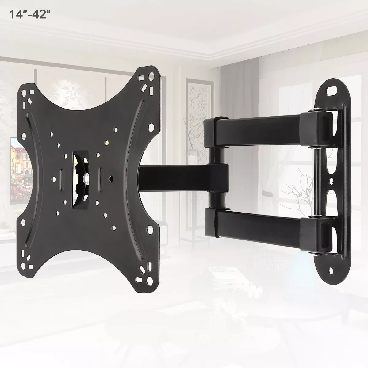 

Universal 18KG Adjustable TV Wall Mount Bracket Flat Panel TV Frame Support 15° Tilt for 14-42 Inch LCD LED Monitor